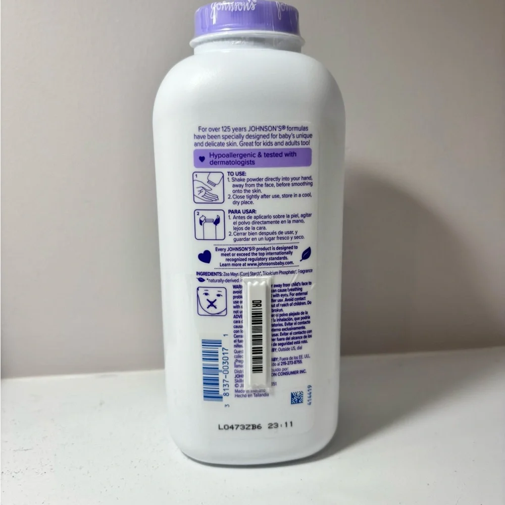 Johnson's Lavender Baby Powder Cornstarch 15 oz New Discontinued